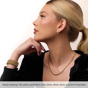 New 14K Yellow Gold-Filled 6 mm stretch Bead 6 1/2" Bracelet